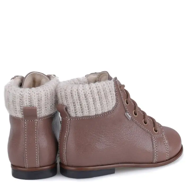 Emel Shiny Taupe Sweater First Walker Bootie - Image 3