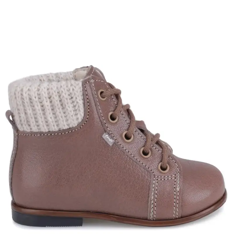 Emel Shiny Taupe Sweater First Walker Bootie - Image 4