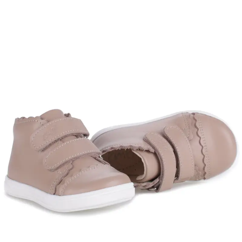 Emel Stone Taupe Velcro Toddler Sneaker 2671 - Image 2