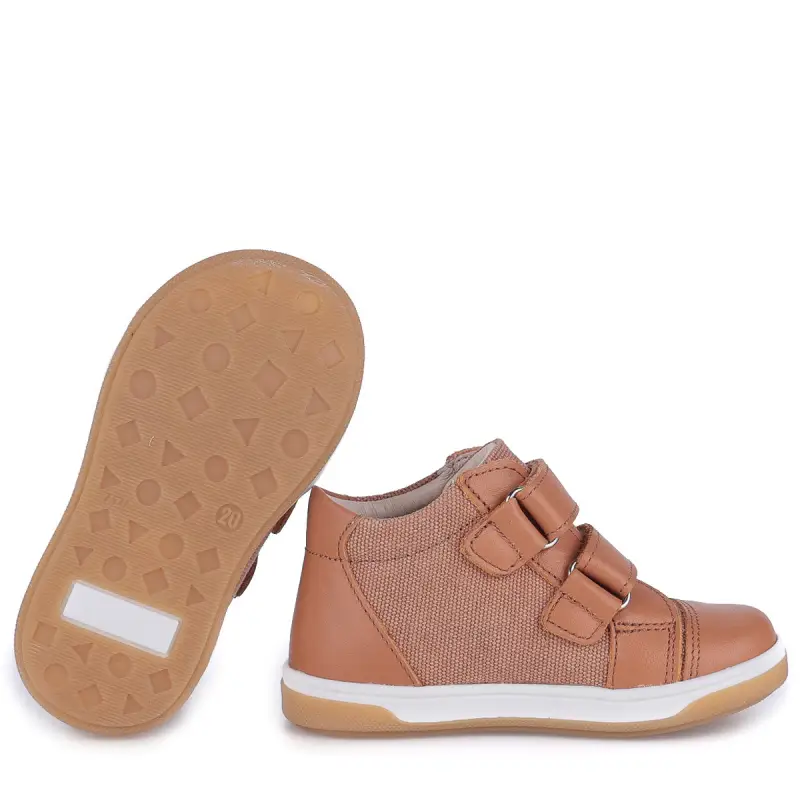 Emel Tan Canvas Velcro Toddler Sneaker 2675 - Image 5