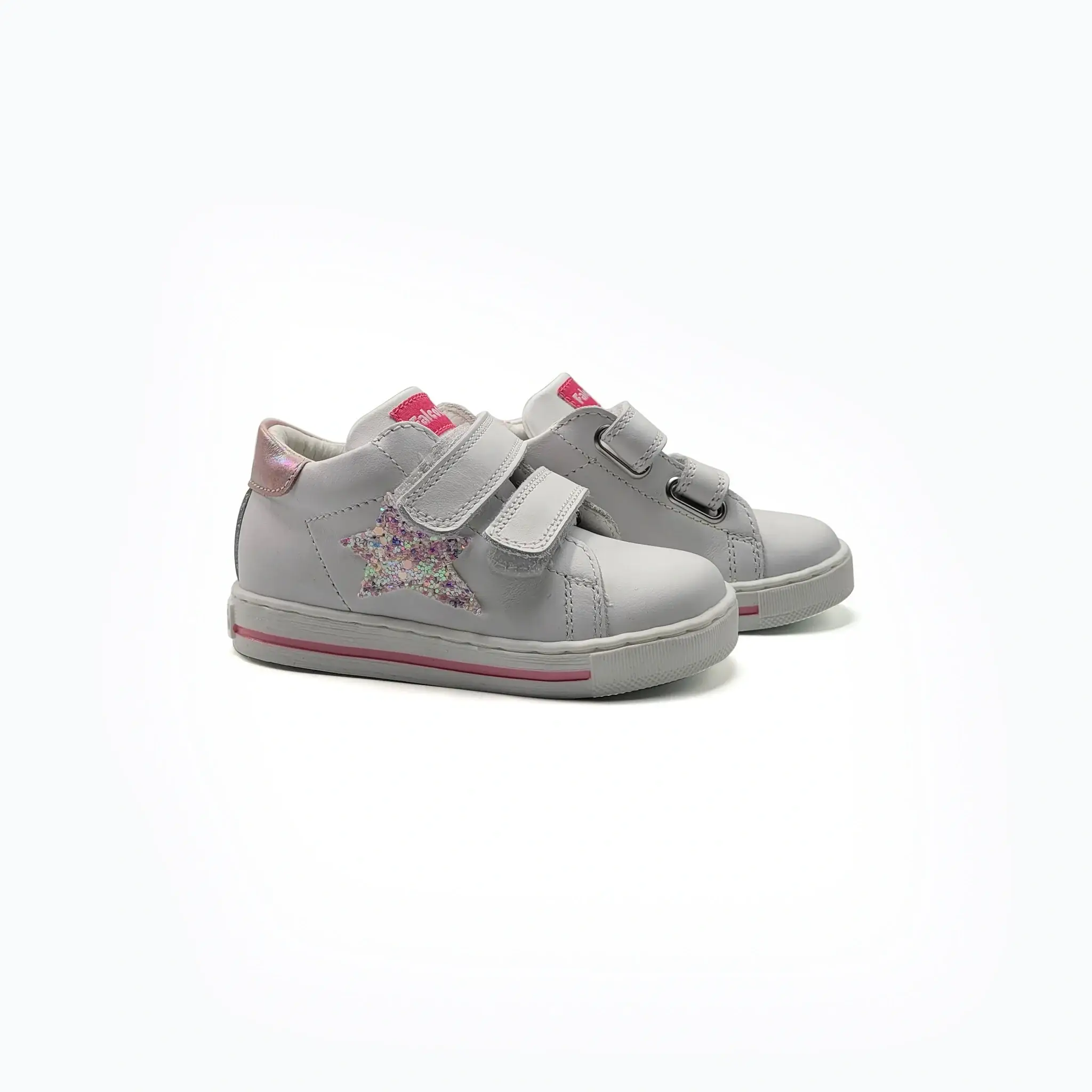 Falcotto Sasha White Lilac Glitter Velcro Sneaker