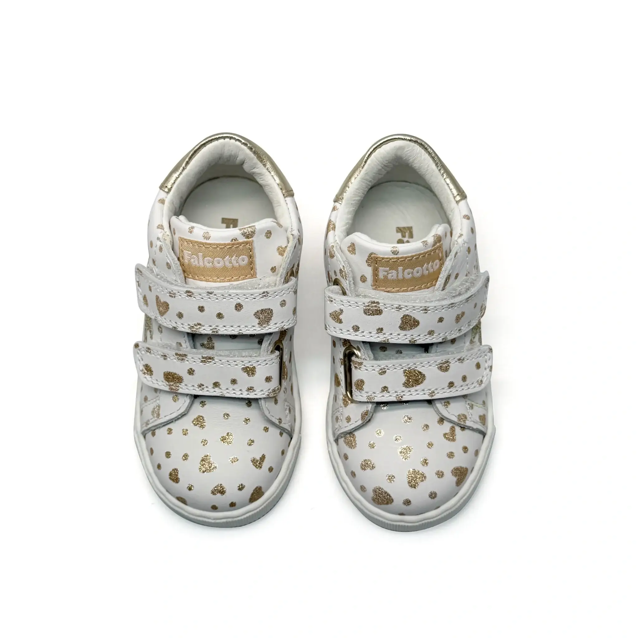 Falcotto Sasha White Platinum Star Velcro Sneaker - Image 3