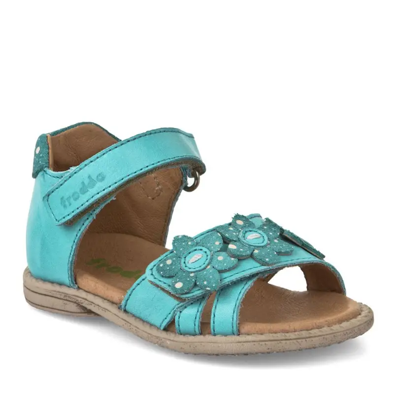 Froddo Turquoise Flower Leather Velcro Sandal