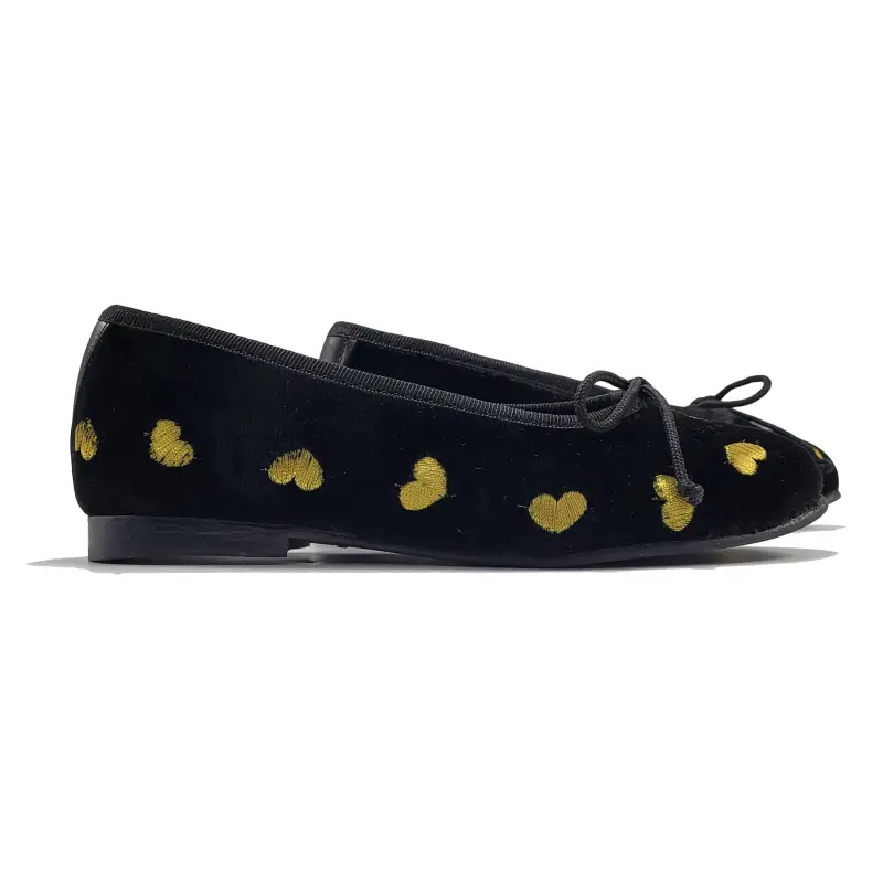 Geppettos Abby Gold Heart Balllet Flat - Image 2