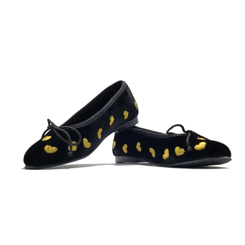 Geppettos Abby Gold Heart Balllet Flat - Image 4