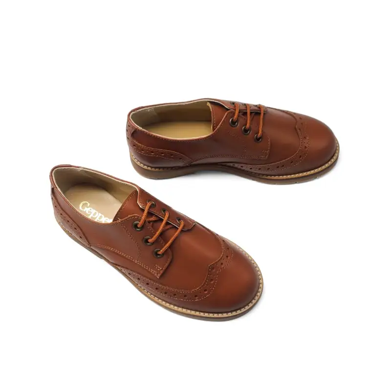 Geppettos Cognac Lace Oxford Dress Shoe - Image 3