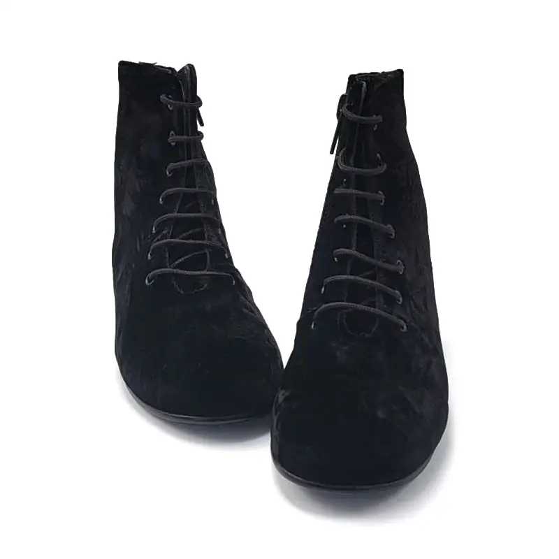 Geppettos Crushed Black Velvet Lace Bootie 137186C - Image 2