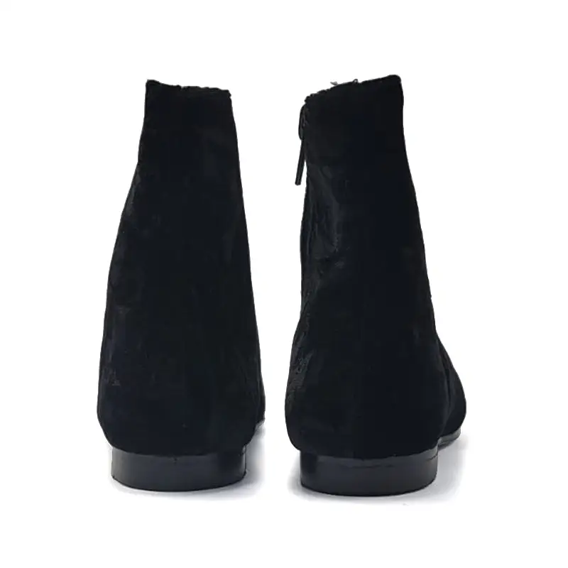 Geppettos Crushed Black Velvet Lace Bootie 137186C - Image 4