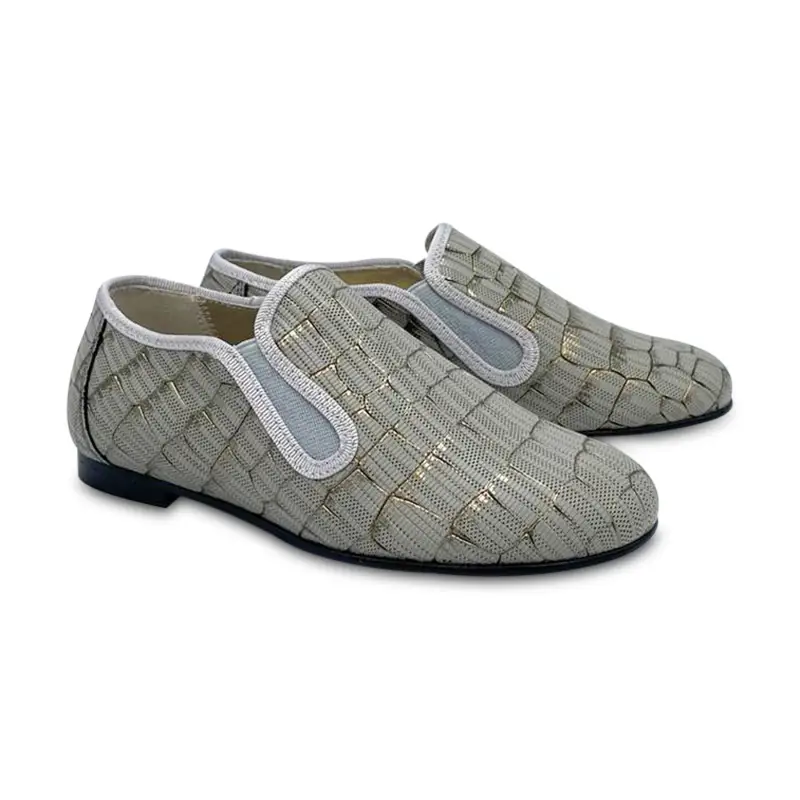 Geppettos Smoke Metallic Leather Smoking Shoe