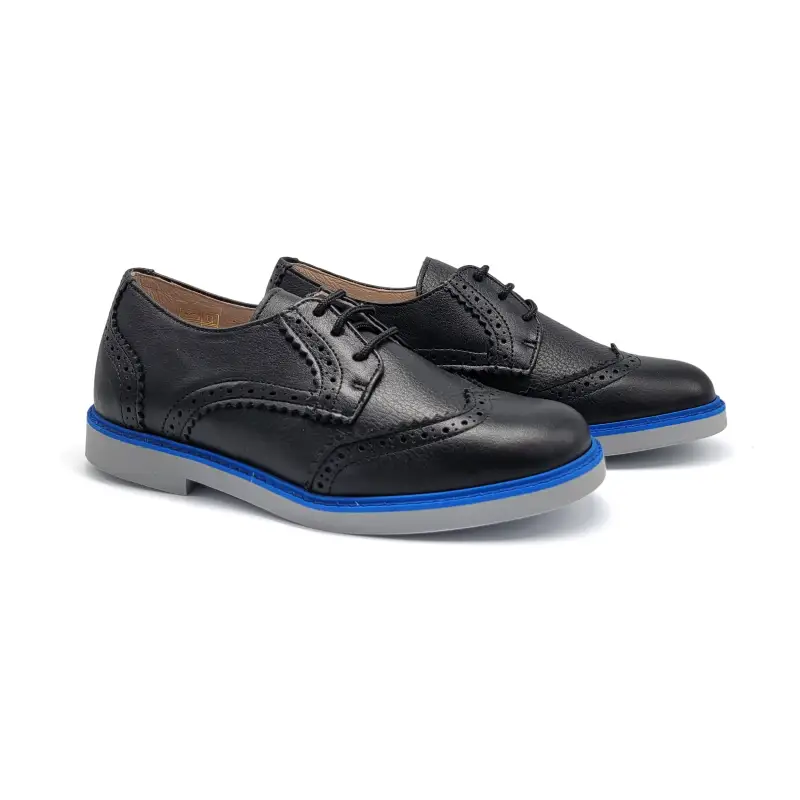 HOO Black Lace Oxford with Tri Color Sole