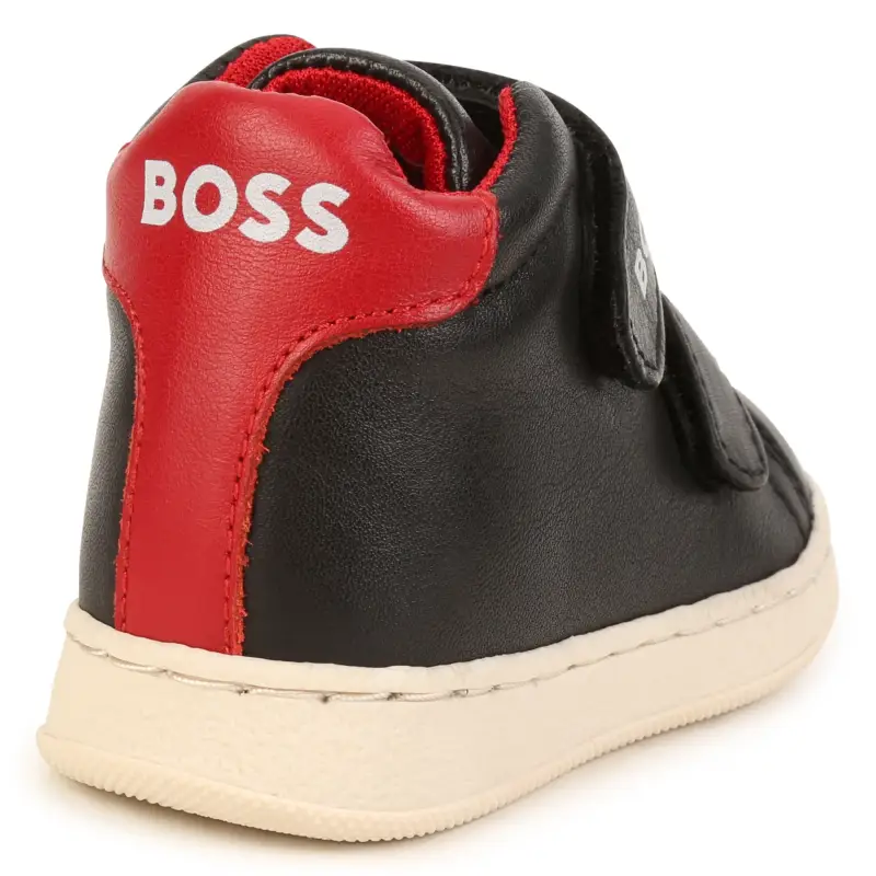 HUGO BOSS Black Red Velcro Sneaker J09207 - Image 4