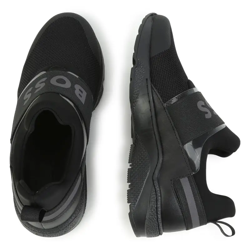 Hugo Boss Midnight Black Mesh Slip on Sneaker J29346 - Image 2