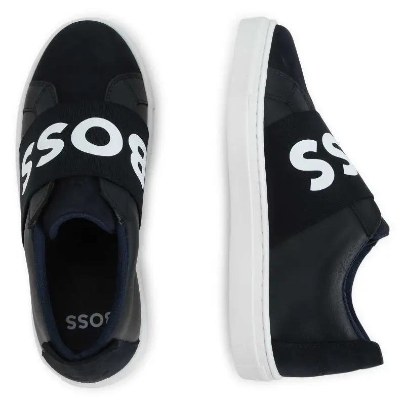 Hugo Boss Navy Suede & Leather Slip on Sneaker J29263 - Image 3