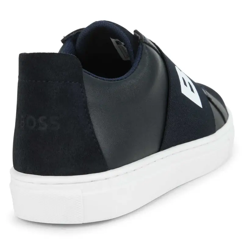 Hugo Boss Navy Suede & Leather Slip on Sneaker J29263 - Image 5