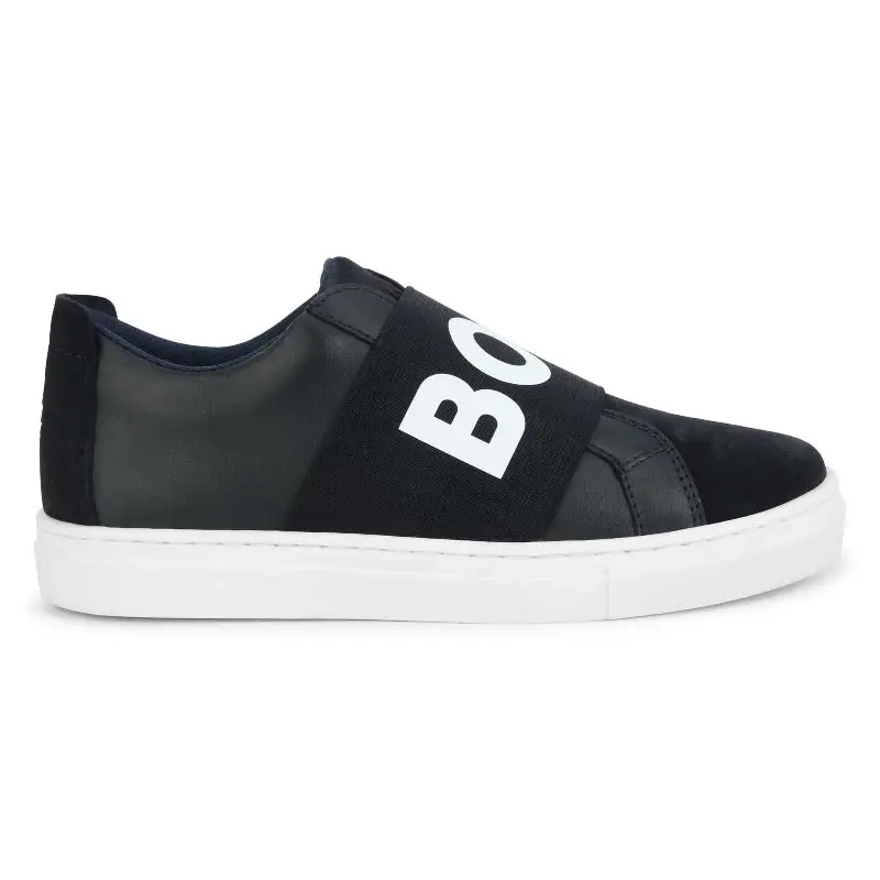 Hugo Boss Navy Suede & Leather Slip on Sneaker J29263 - Image 6