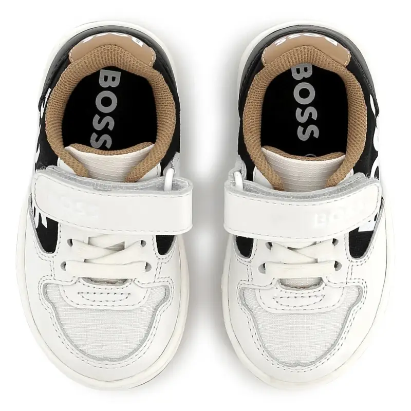 Hugo Boss White Black Camel Velcro Sneaker - Image 5