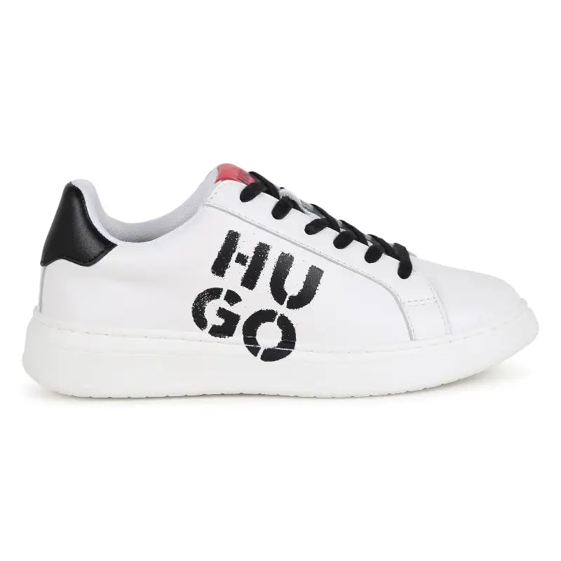 Hugo Boss White & Black Graffiti Lace Sneaker G00244 - Image 6