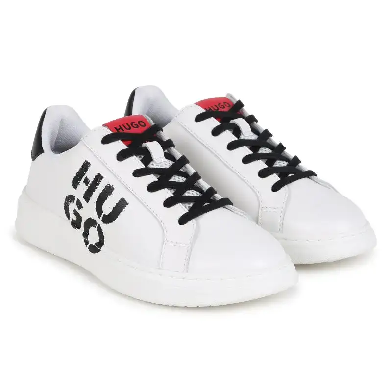 Hugo Boss White & Black Graffiti Lace Sneaker G00244 - Image 7