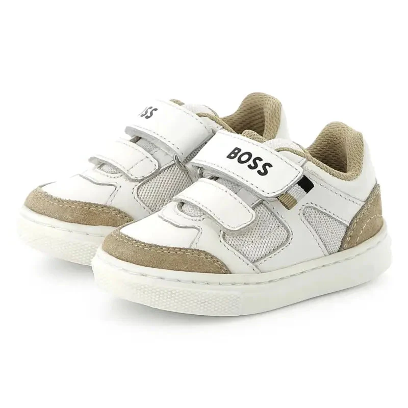 Hugo Boss White Camel Velcro Sneaker