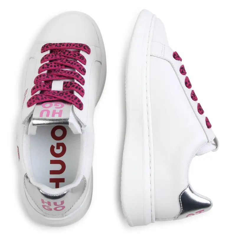 Hugo Boss White Pink Lace Sneaker G00254 - Image 2