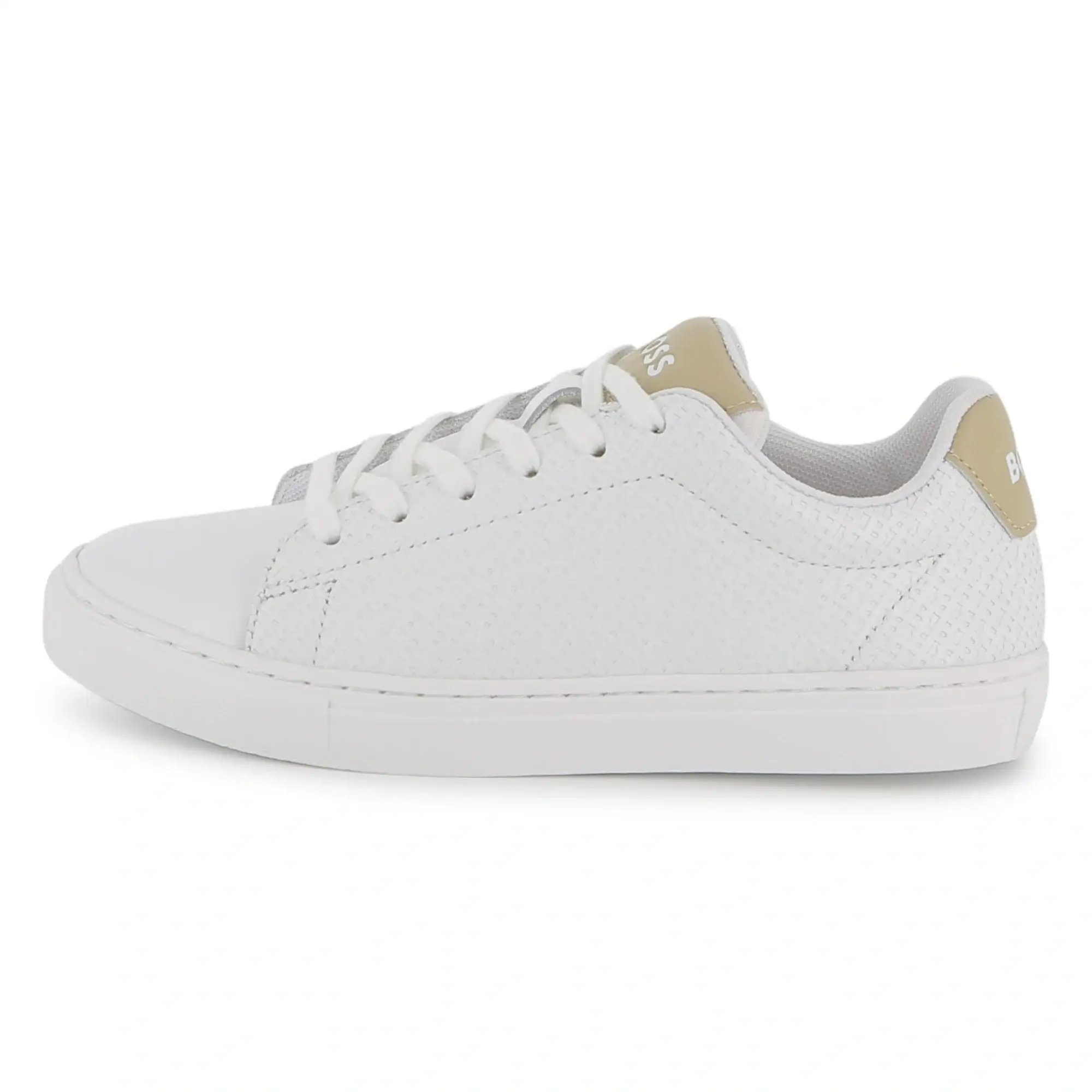 Hugo Boss White Tan Lace Sneaker - Image 3