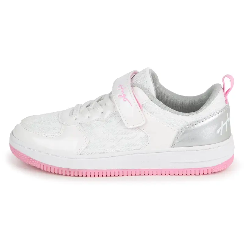 Hugo Silver Pink Velcro Sneaker G00103 - Image 3