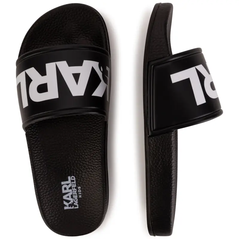 Karl Lagerfeld Black White Logo Slides - Image 6