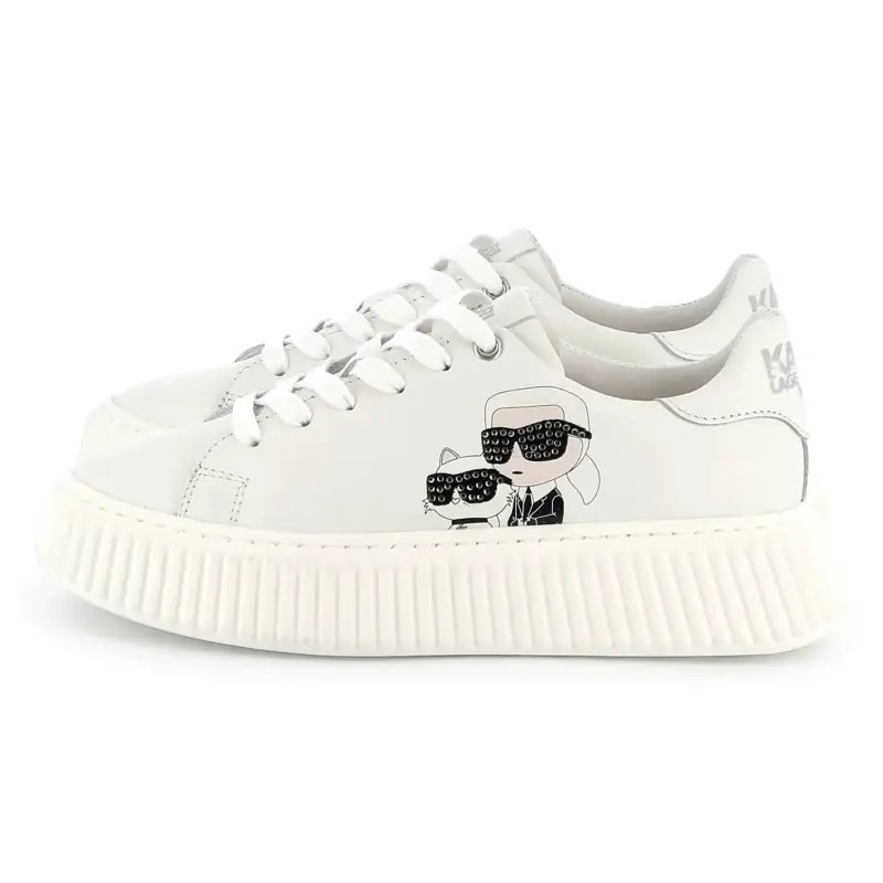 Karl Lagerfeld Mickey Mouse White Lace Sneaker - Image 5