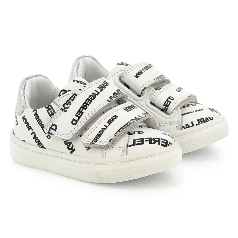 Karl Lagerfeld White Black Infant Velcro Sneaker