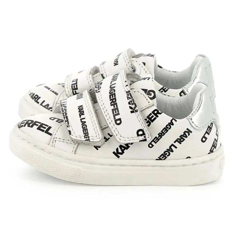 Karl Lagerfeld White Black Infant Velcro Sneaker - Image 2