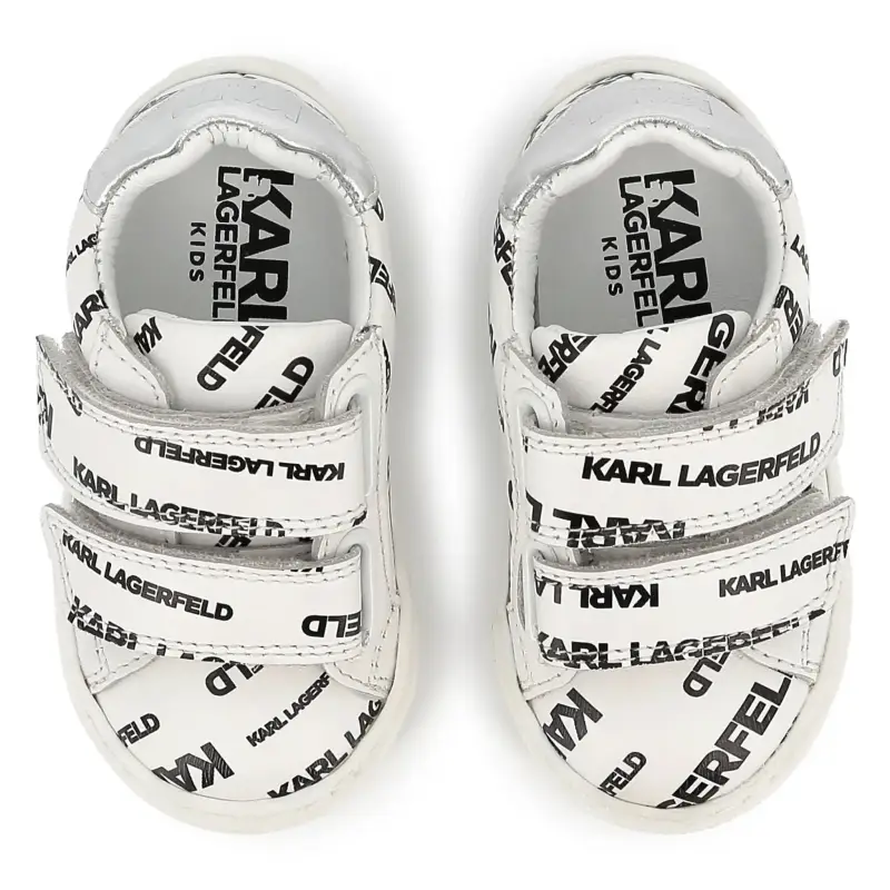 Karl Lagerfeld White Black Infant Velcro Sneaker - Image 4