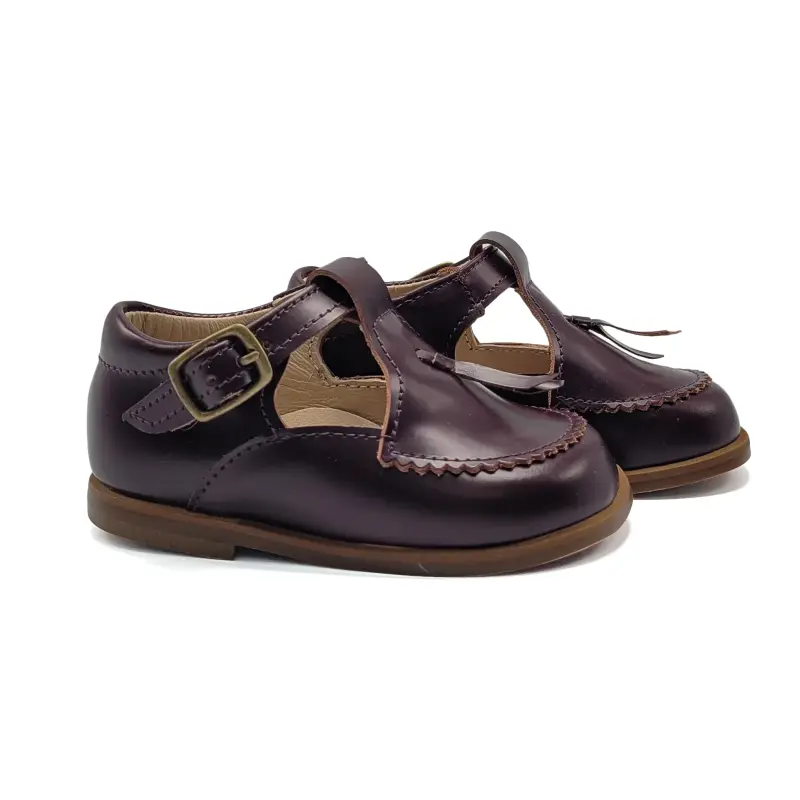Lauve Knot Wine T-Strap