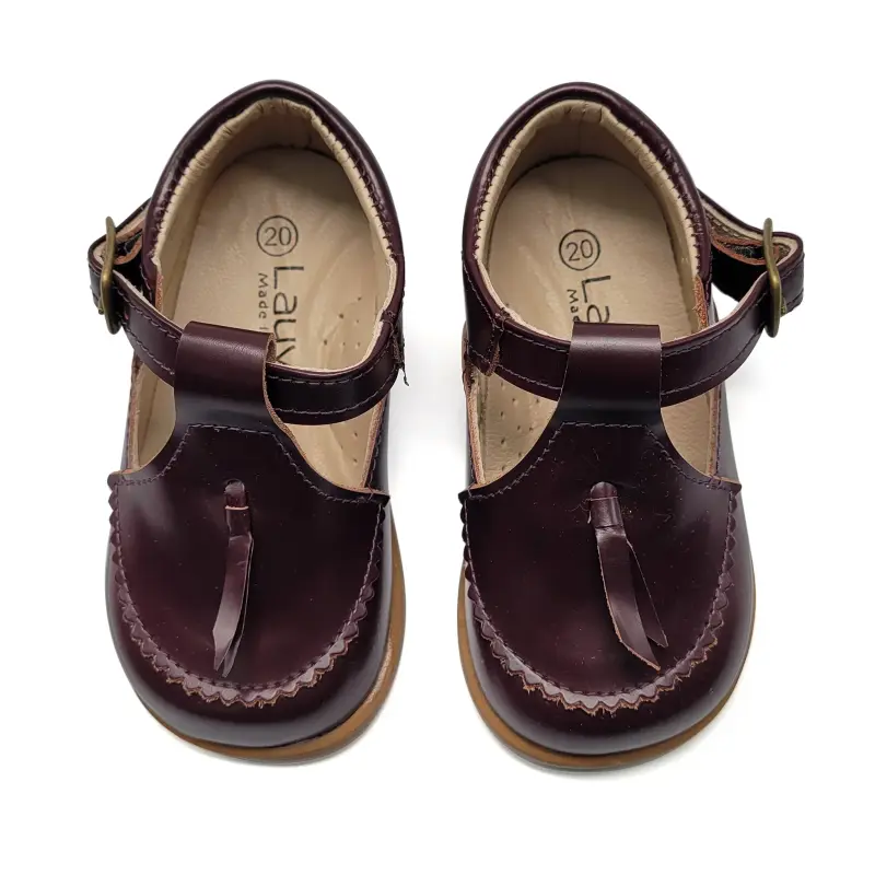 Lauve Knot Wine T-Strap - Image 2