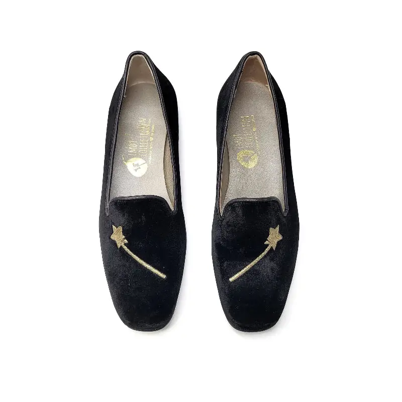LMDI Black Wand Velvet Slip On