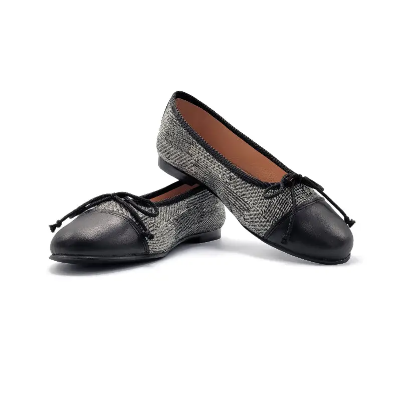 LMDI Black White Tweed Ballet Flat 136720 - Image 2