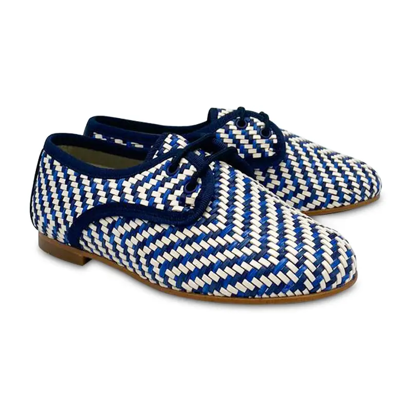 LMDI Collection Blue Basket Weave Lace Up Oxford