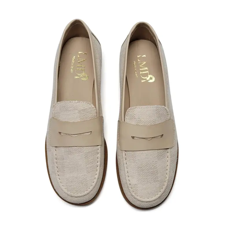 LMDI Melide Sand Linen Penny Loafer - Image 2