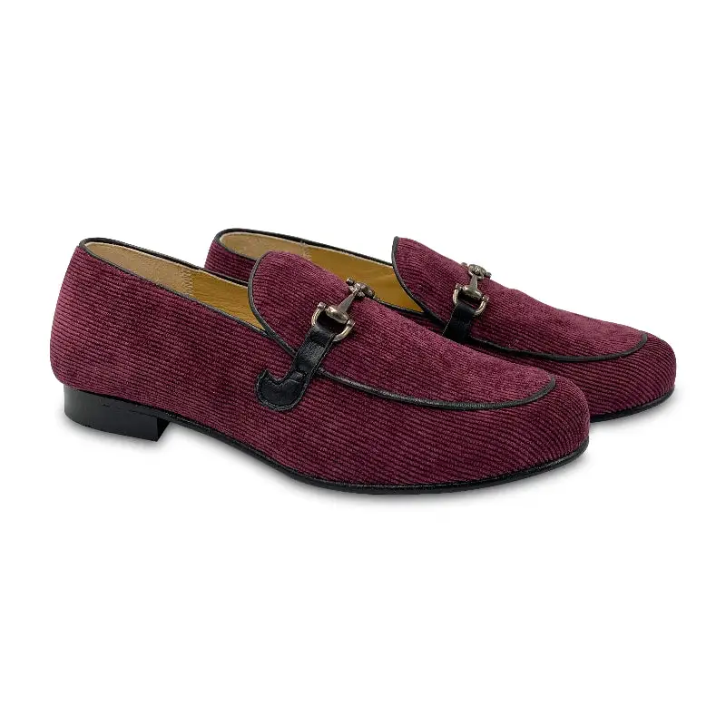 LMDI Plum Corduroy Chain Loafer