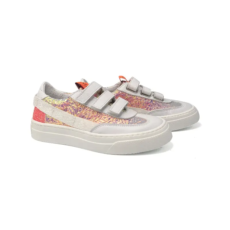 MAA Neon Glitter White Velcro Sneaker