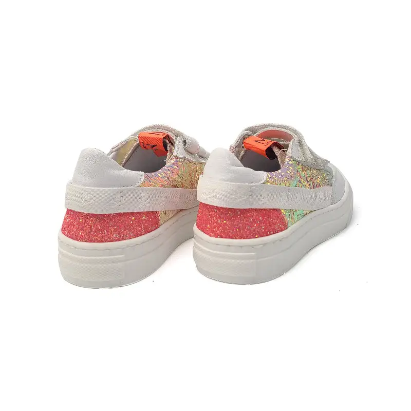 MAA Neon Glitter White Velcro Sneaker - Image 3