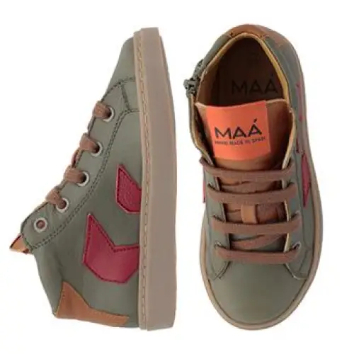 MAA Olive Hightop Lace Side Zipper Sneaker
