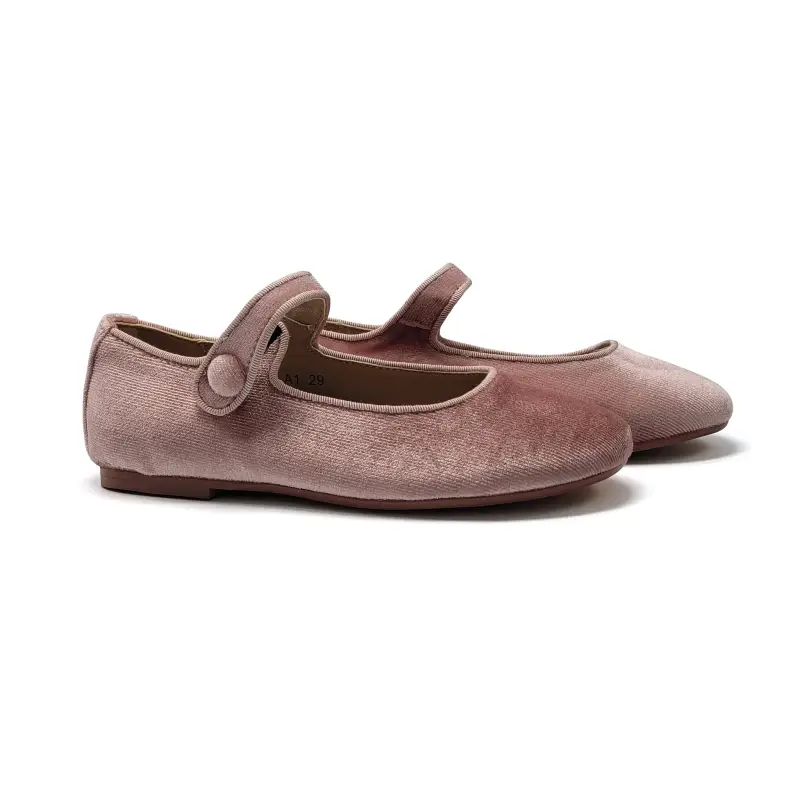 Mamelina Baby Pink Velvet Mary Jane
