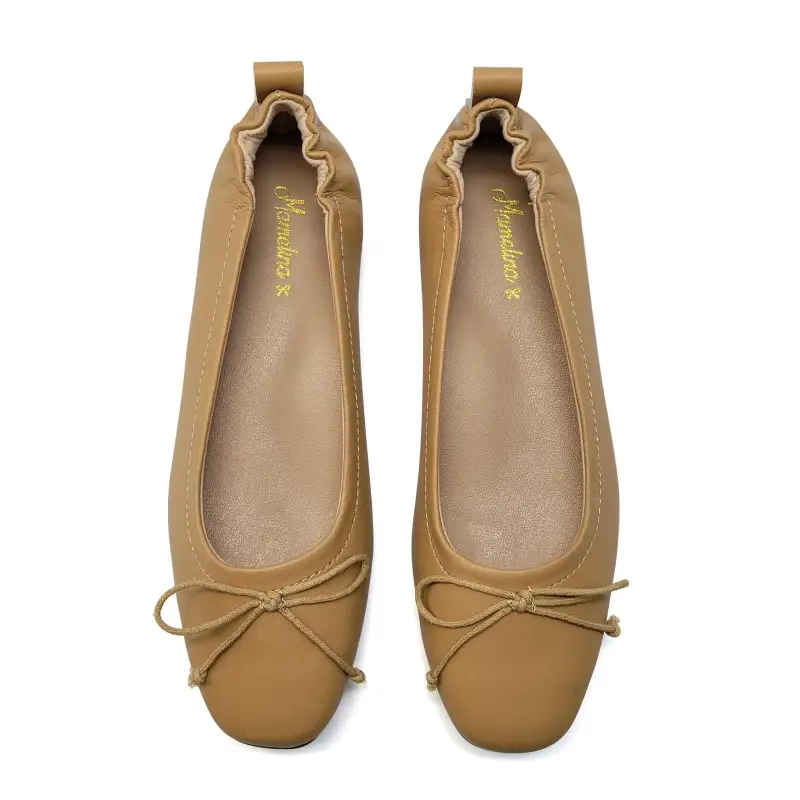 Mamelina Cognac Bow Ballet Flat - Image 2