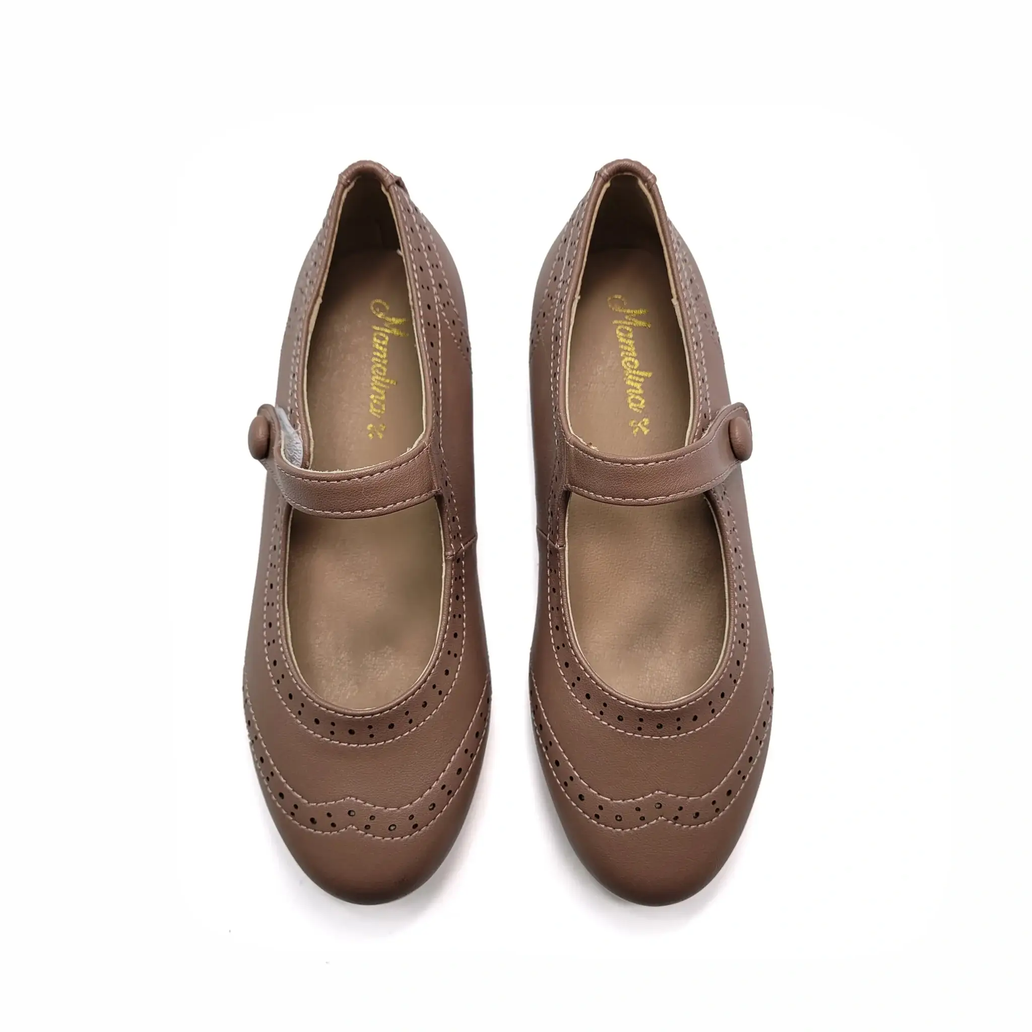 Mamelina Creamy Taupe Wingtip Mary Jane - Image 2