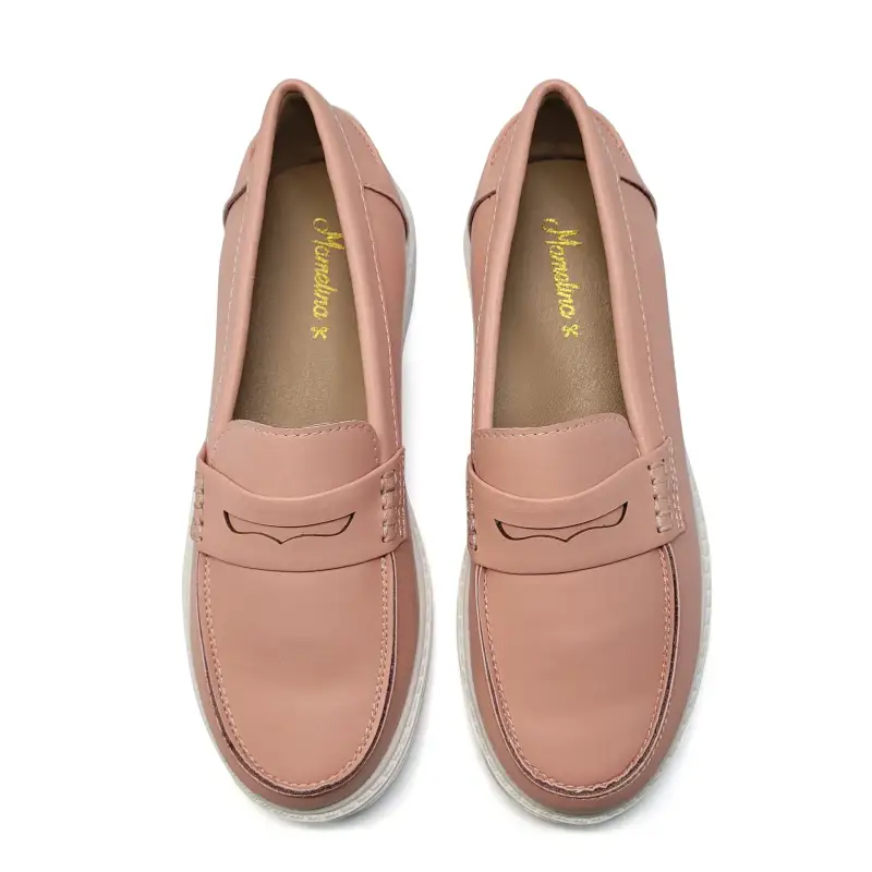 Mamelina Nude Pink Chunky Penny Loafer - Image 2