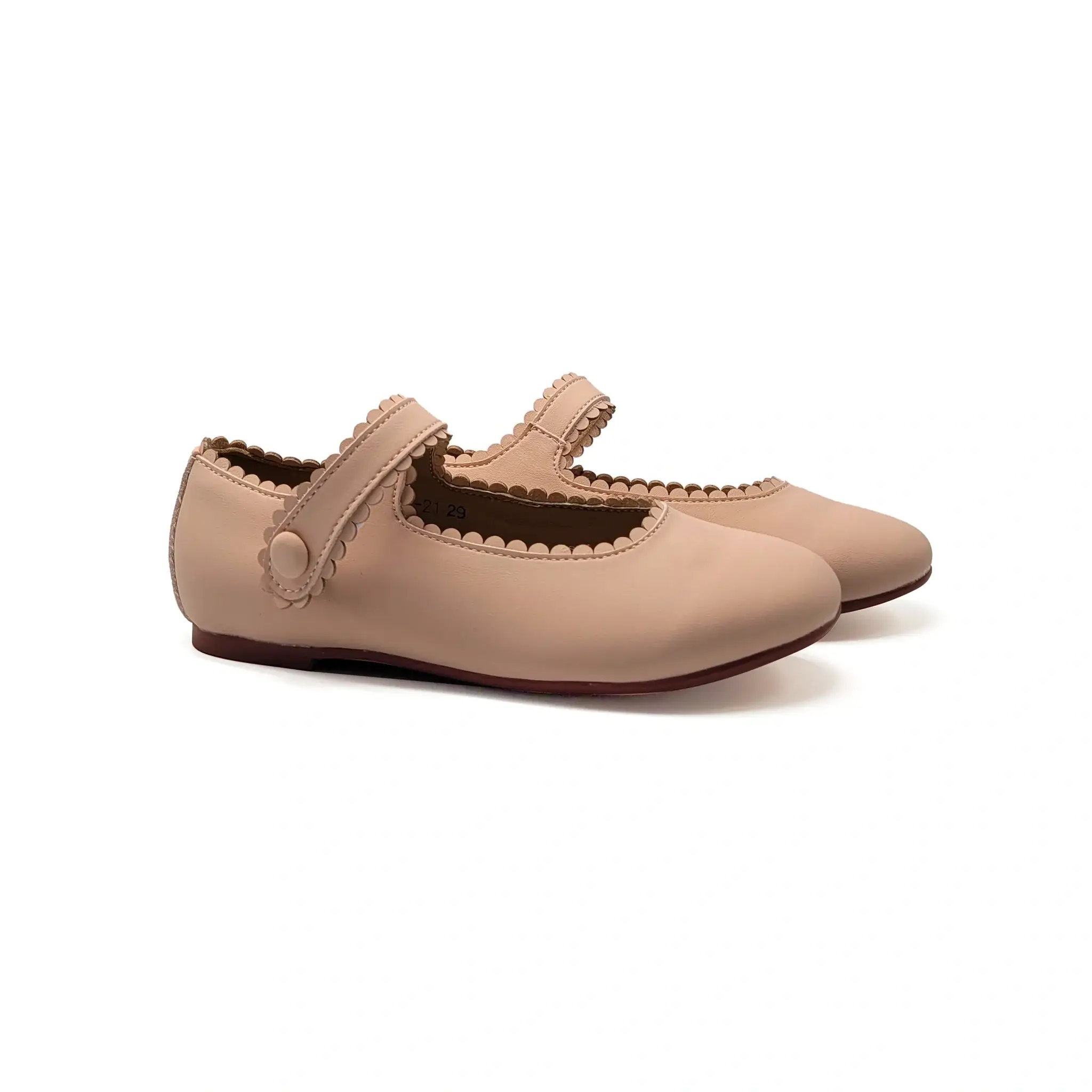 Mamelina Pink Leather Scalloped Mary Jane