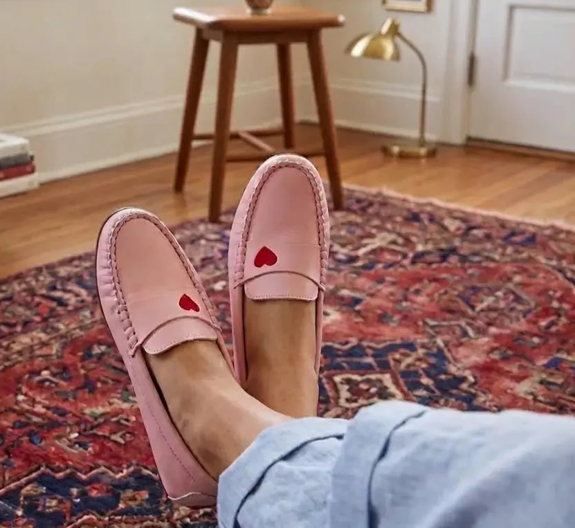 Mamelina Pink Red Heart Loafer - Image 3
