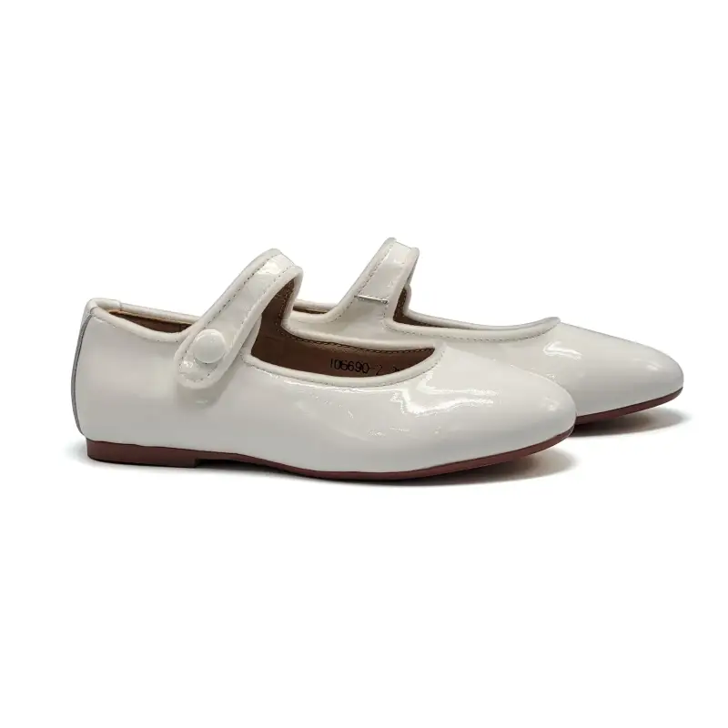 Mamelina White Patent Velvet Piping Mary Jane