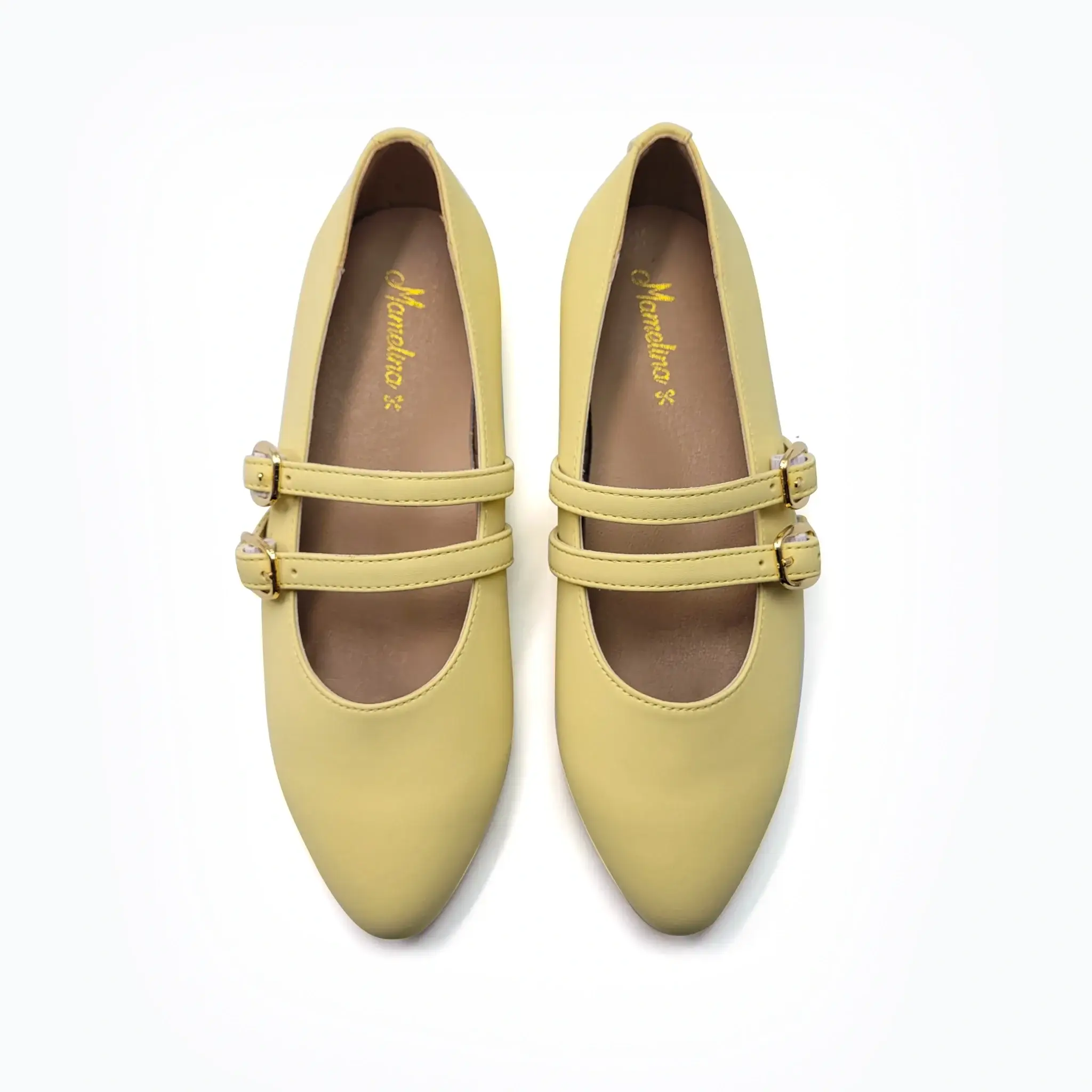 Mamelina Yellow Leather Double Strap Mary Jane - Image 2
