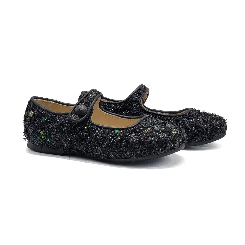 Manuela De Juan Black Colorful Shimmer Quilted Mary Jane S2489 DITI